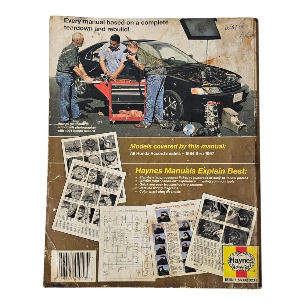 Haynes Honda Accord 1994 Thru 1997 Automotive Repair Manual 42013 Service Book - Picture 2 of 11